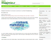 Tablet Screenshot of blog.socialmaximizer.com
